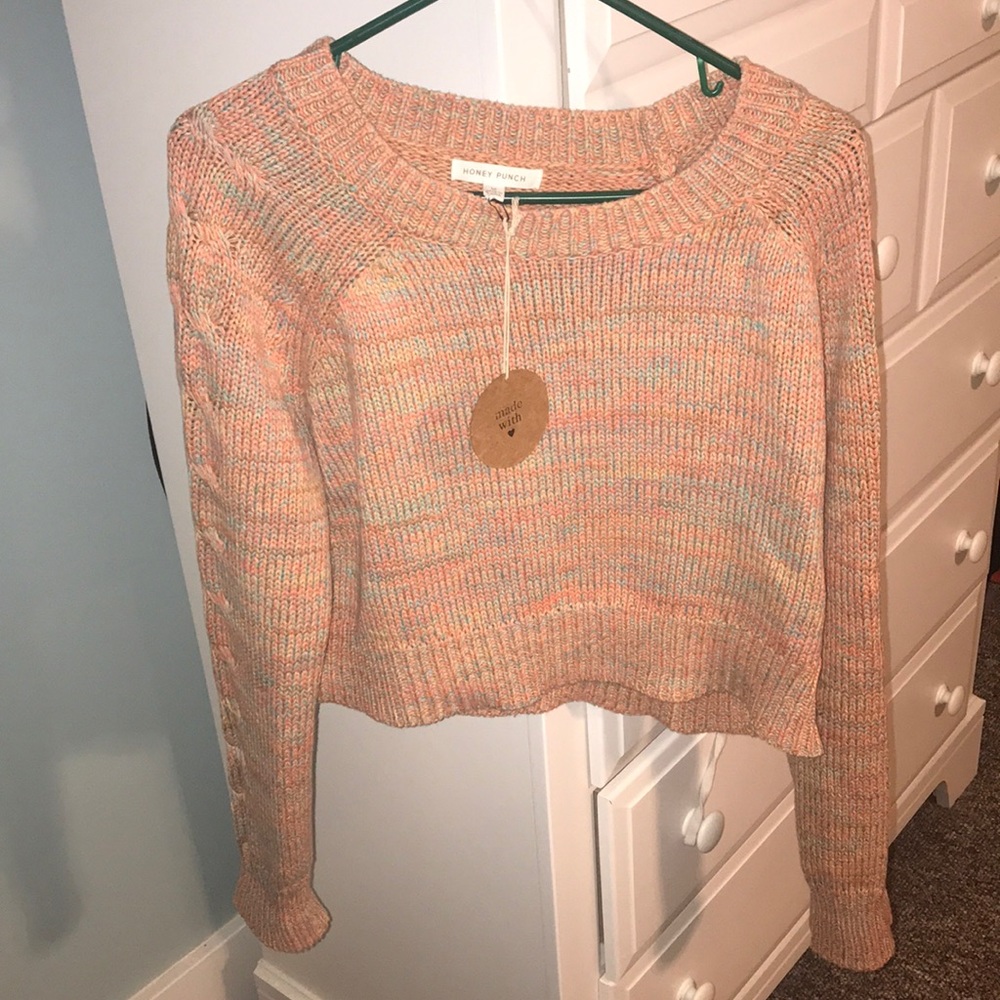 Multi-color crop sweater. Never worn